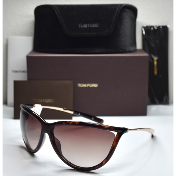TOM FORD TAMMY TF770 52F DARK HAVANA/GOLD GRADIENT BROWN CAT EYE SUNGLASSES.70mm main image 9